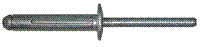 RV6602-5-4 RV6602-5-4 BULB-TITE 5/32" X .770" (.125-.250 GRIP) ALUM-ALUM LOW PROFILE FLAT HEAD