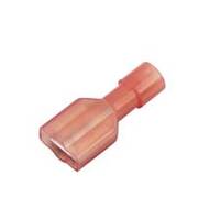 Nylon Push-On Terminal, Female, Fully Insulated, .250&quot;, Red, 22-18 Ga (100 MIN)