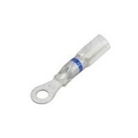 Clear-View Heat Shrink &amp; Crimp Ring Terminal, 6 Stud, Blue Stripe, 16-14 Ga (10 MIN)