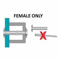 CF-STA812J Huck Auto-Clamp STA812J Mate Rivet; 1/4 Inch (0.250 Inch), (0.625 - 0.750 Inch Grip), Large Flange