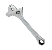 PROFERRED MINING ADJUSTABLE WRENCH W/ HAMMER, CHROME FINISH - 12&quot;,CHROME