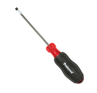 PROFERRED ACETATE CUSHION GRIP SCREWDRIVER - 1/4&quot; (Slotted)x6&quot; Black TPV Handle