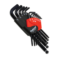 PROFERRED LONG ARM BALL POINT HEX KEY SET - 13 PIECE (SAE 0.05 -3/8&quot;) SAE BLACK FINISH