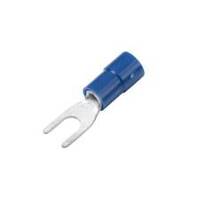 Vinyl Spade Terminal, Funnel Entry, 6 Stud, Blue, 16-14 Ga (100 MIN)